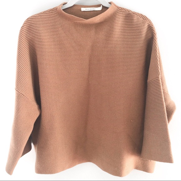 Ellison Sweaters - ELLISON Ribbed Mock Neck Sweater